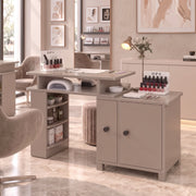 Lisry Beige Manicure Table with Storage