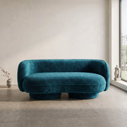 Loopani Teal Blue Modern 3-Seater Sofa