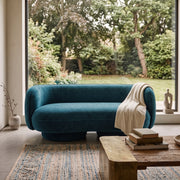 Loopani Teal Blue Modern 3-Seater Sofa