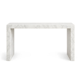 Alternate view of Lucyvora Marble Console Table, showing full marble-effect surface and architectural rectangular design.