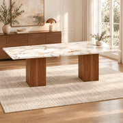 Ludwista Marble Top 6-Seater Dining Table