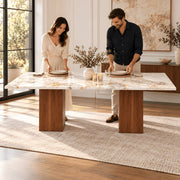 Ludwista Marble Top 6-Seater Dining Table