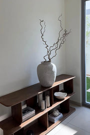 Lunova Dark Wooden Display Shelf