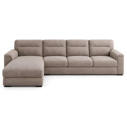 Alternate view of Lupinoki Brown L-Shaped 5 Seater Sofa, showing l-shaped configuration for a modern living room interior.