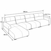 Lupinoki Cream L-Shaped 5 Seater Sofa