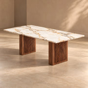 Mackilti Marble Top 6-Seater Dining Table
