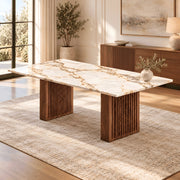 Mackilti Marble Top 6-Seater Dining Table