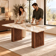 Mackilti Marble Top 6-Seater Dining Table
