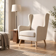 Mallokimo Cream Wingback Accent Chair