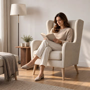 Mallokimo Cream Wingback Accent Chair
