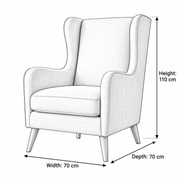 Mallokimo Cream Wingback Accent Chair