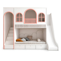 Malnirova Kids Bunk Bed with Slide