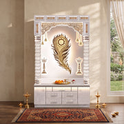 Peacock Premium Corian Marble Pooja Mandir