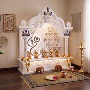 Divya Premium Corian Marble Pooja Mandir with LED Panel