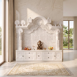 Veda Premium Corian Marble Ganesha Pooja Mandir