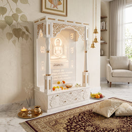 Mahaveer Premium Corian Marble Jain Pooja Mandir