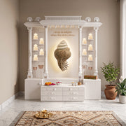Shankh Divine Premium Corian Marble Pooja Mandir