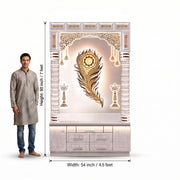 Peacock Premium Corian Marble Pooja Mandir