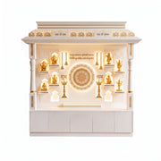 Ananta Premium Corian Marble Pooja Mandir with LED Backlit Design