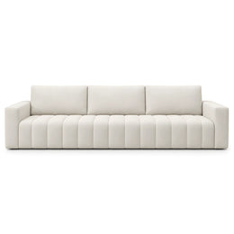 Alternate view of Meawoo Beige 3-Seater Sofa, showing three back cushions, generously padded seat, and broad armrests.