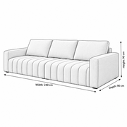 Meawoo Beige 3-Seater Sofa