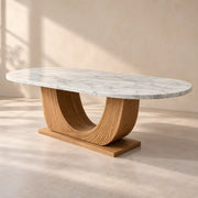 Melmanro Marble Top 8-Seater Dining Table