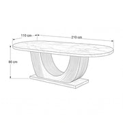 Melmanro Marble Top 8-Seater Dining Table