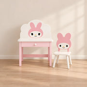 Melodia Pink & White Bunny Kids Table & Chair Set