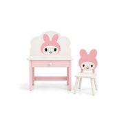 Melodia Pink & White Bunny Kids Table & Chair Set