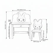 Melodia Pink & White Bunny Kids Table & Chair Set