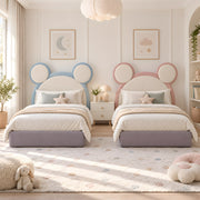 Meowkiya Kids Twin Bed with Night Stand
