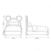 Meowkiya Kids Twin Bed with Night Stand