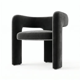 Merla Premium Black Velvet Manicure Chair