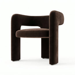 Merla Premium Espresso Brown Velvet Manicure Chair