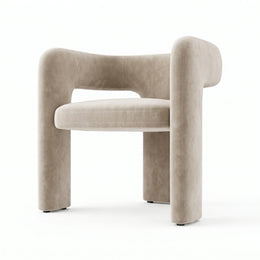 Merla Premium Champagne Beige Velvet Manicure Chair