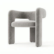 Merla Premium Silver Mist Grey Velvet Manicure Chair