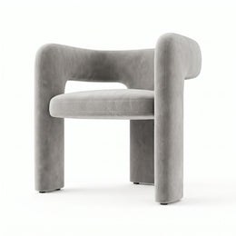 Merla Premium Silver Mist Grey Velvet Manicure Chair