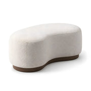 Merolia Beige Curved Accent Bench