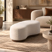 Merolia Beige Curved Accent Bench