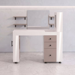 Mersidalo White Modern Manicure Table with Storage