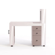 Mersidalo White Modern Manicure Table with Storage