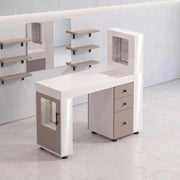 Mersidalo White Modern Manicure Table with Storage