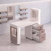 Mersidalo White Modern Manicure Table with Storage