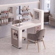 Mersidalo White Modern Manicure Table with Storage