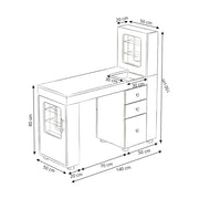 Mersidalo White Modern Manicure Table with Storage