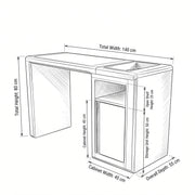 Milnaro Premium Manicure Table with Storage Cabinet