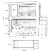 Milnova Pink Kids Bunk Bed