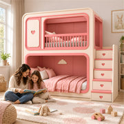 Milnova Pink Kids Bunk Bed