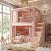 Milnova Pink Kids Bunk Bed