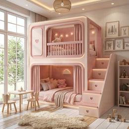 Milnova Pink Kids Bunk Bed